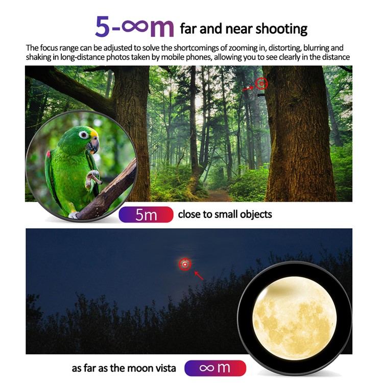 APEXEL 36XJJ020 36X Téle où Téléobjectif Monoculaire Tripod Stand Set Universal Phone Phone Camera Lens Kit Pour L'observation Des Oiseaux-3