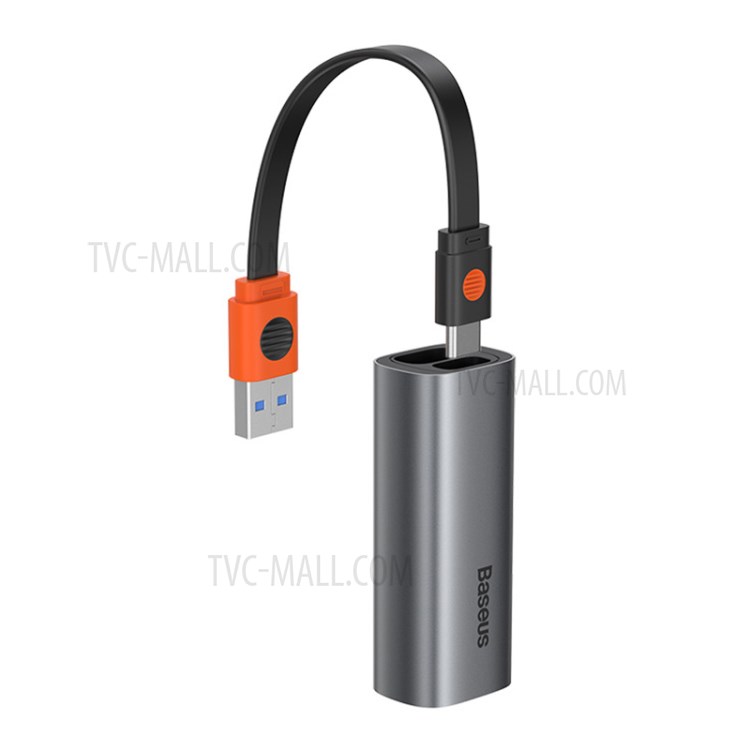 BASEUS Série Canhão De Aço USB-A & Tipo-C Série De Canhão Aço Transmissão Bidireccional Adaptador LAN Gigabit-1
