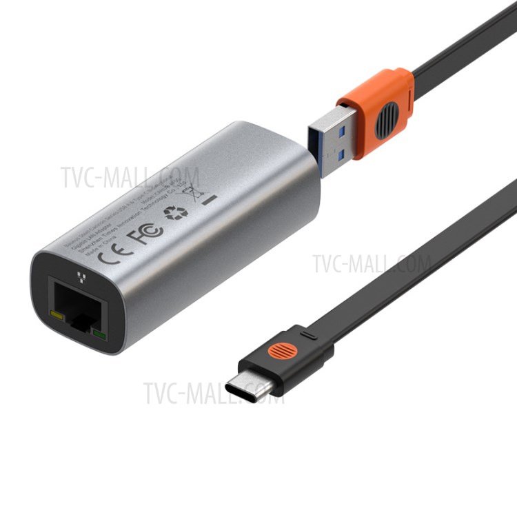 BASEUS Série Canhão De Aço USB-A & Tipo-C Série De Canhão Aço Transmissão Bidireccional Adaptador LAN Gigabit-16