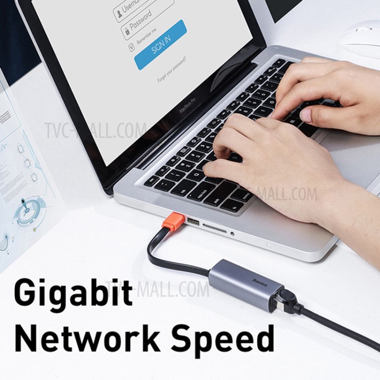 -A USB Adaptador Série Canhão De Aço Gigabit LAN BASEUS Série Canhão De Aço-4