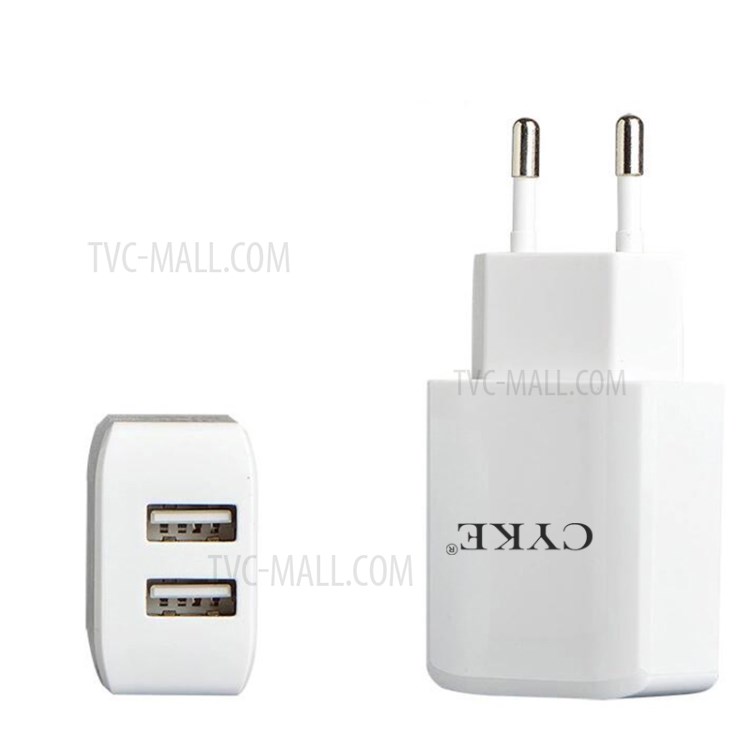 CYKE USB-31 Dupla USB Adaptador De Alimentação Do Carregador Parede 5V 2A - Plugue Da UE-2