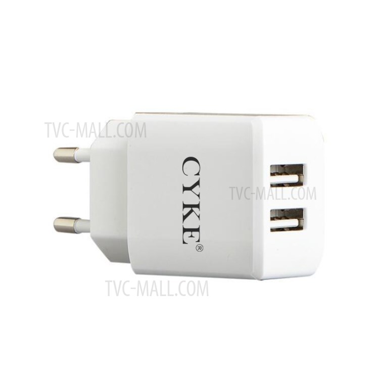 CYKE USB-31 Dupla USB Adaptador De Alimentação Do Carregador Parede 5V 2A - Plugue Da UE-3