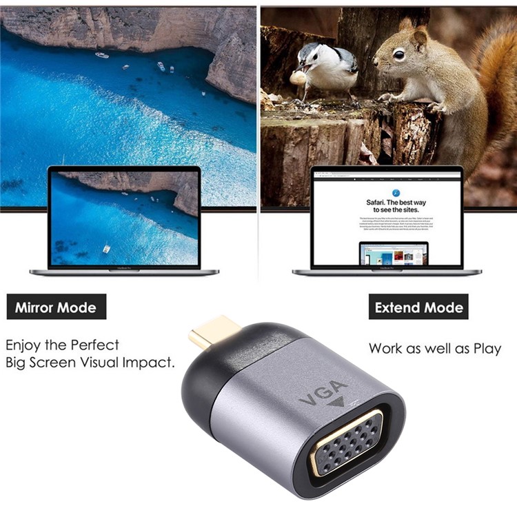 Type-C Male Head to VGA DB15P Female Head Adapter-5