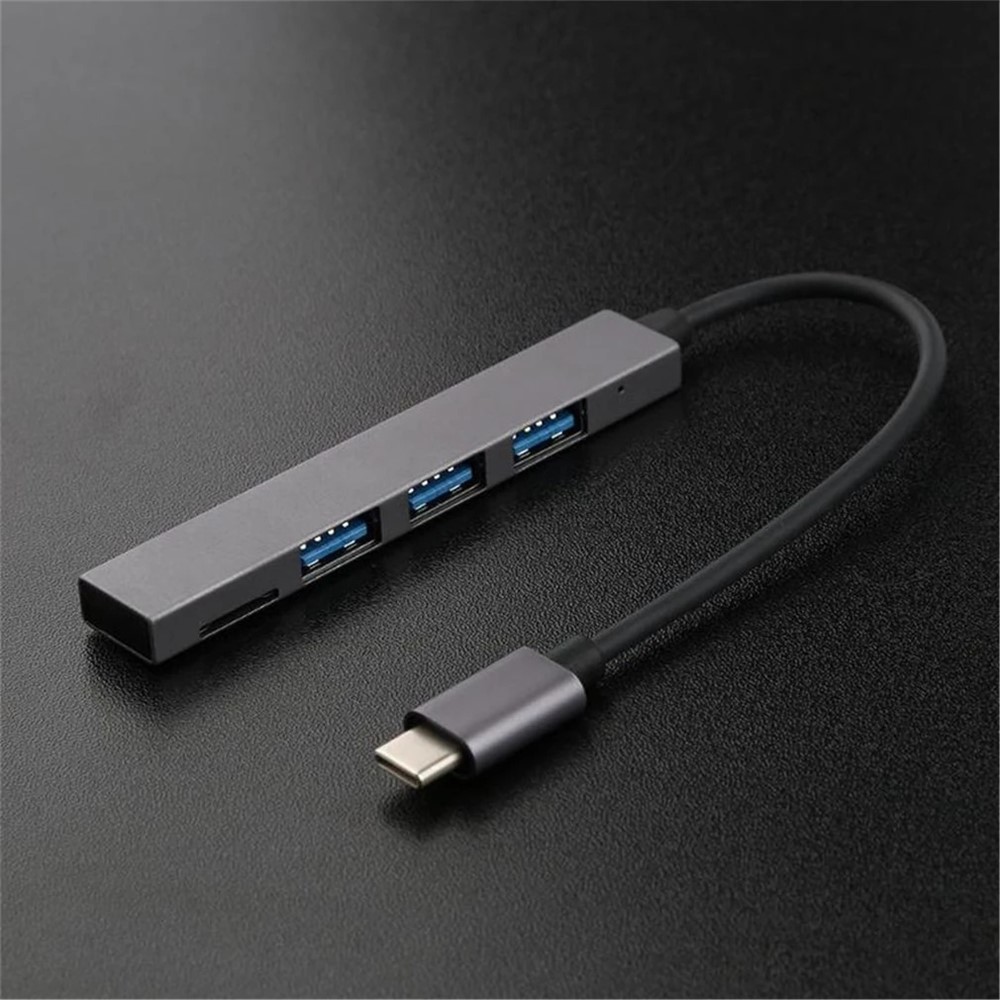 4 Portas Tipo-C Para USB2.0 TF Card Slot Splitter Hub Adaptador Suporte OTG Para MacBook Pro / Air-6