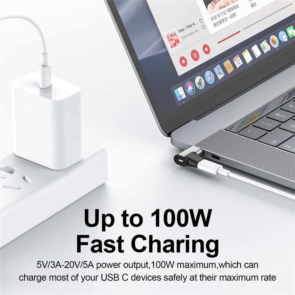 Épingles Plaquées Or Type-C 100W Connecteur D'adaptateur Magnétique De Charge Rapide-4
