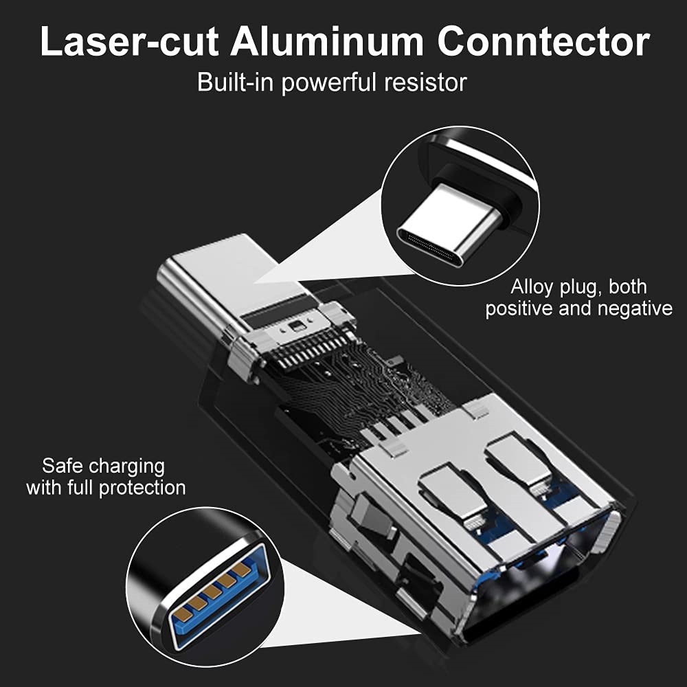 XQ-ZH004 Type-C to USB 3.0 Adapter Data Charging OTG Connector Converter for Mobile Phone Laptop PC-5