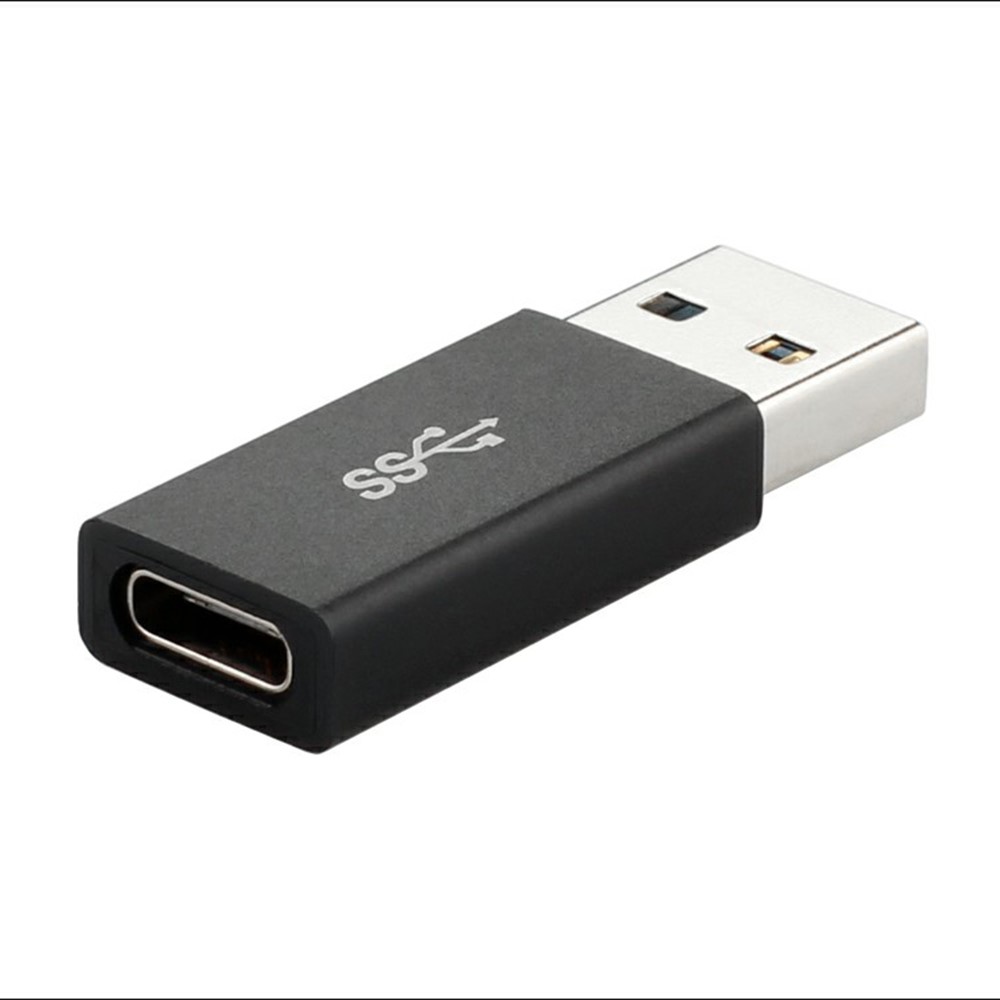 Aluminum Alloy USB 3.1 Type-C Female to USB A Male Adapter Data Sync Converter - Black-1