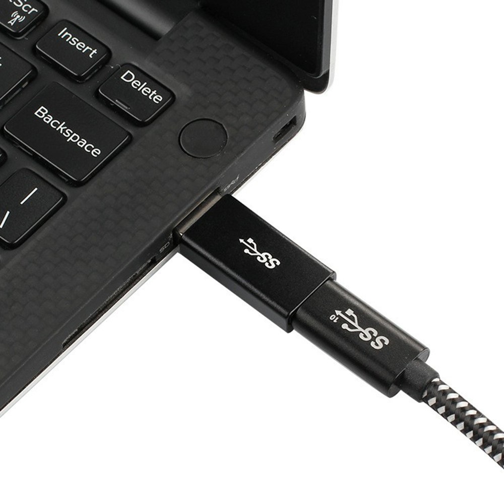 Aluminum Alloy USB 3.1 Type-C Female to USB A Male Adapter Data Sync Converter - Black-2