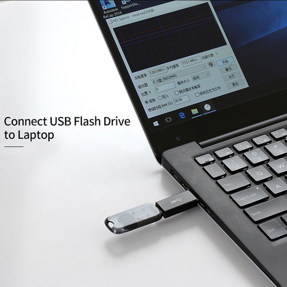 Aluminum Alloy USB 3.1 Type-C Female to USB A Male Adapter Data Sync Converter - Black-4