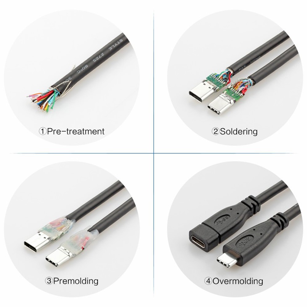 0.2m 16 Cores 10 Gbps High-Speed USB 3.1 Gen 2 Male to Female USB-C Extension Cable Type-C Data Sync Charging Cable for Computers - Black-5