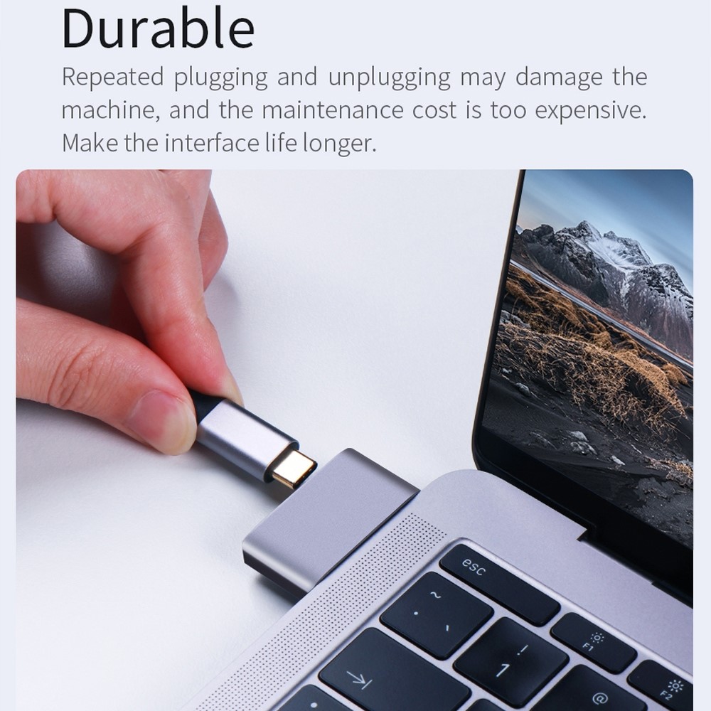 USB + Type-C Female to 2x Type-C Male Converter USB 3.1 10GB Aluminum Alloy Adapter-2
