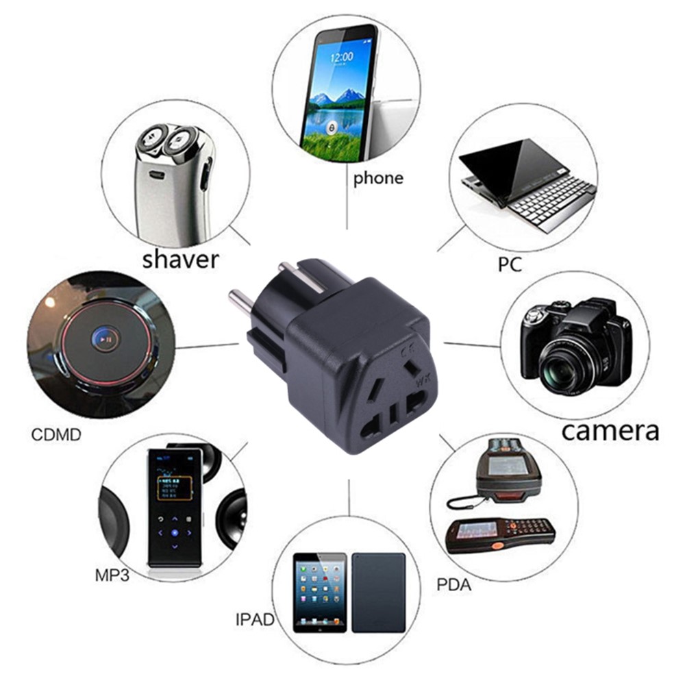 10A / 16A 250V Travel Universal Adapter Plug UK / AU / US / EU to EU Plug Socket Converter-2