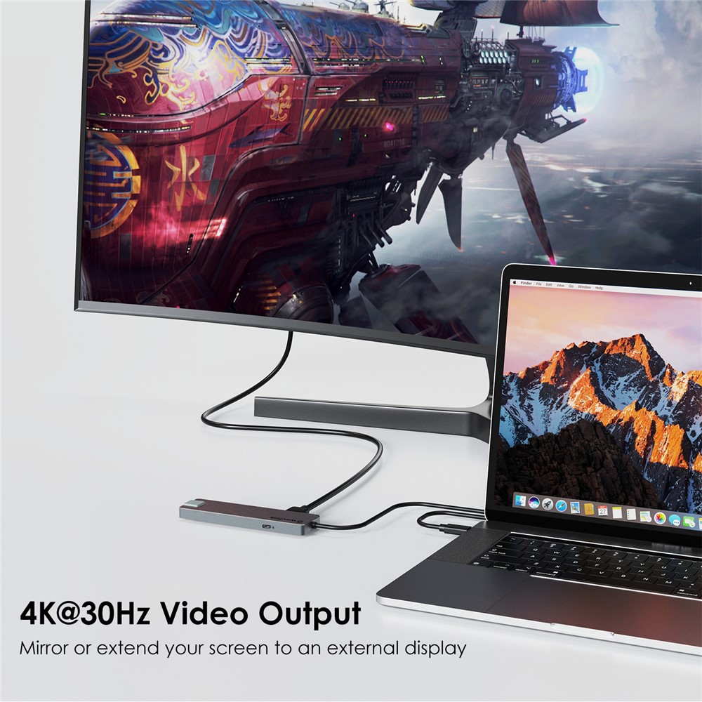 Покупайте Wavlink UHP3409 7-в-1 Типа c PC Hub Converter USB-C Docking ...