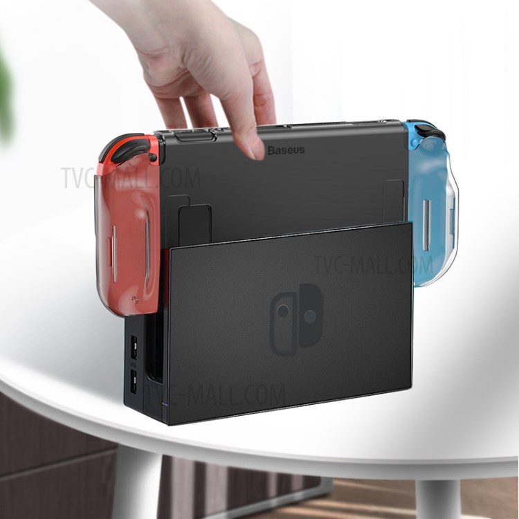 BASEUS GS07 SW Basic Case PC Cover with Joystick Keycaps for Nintendo Switch - Transparent Black-11