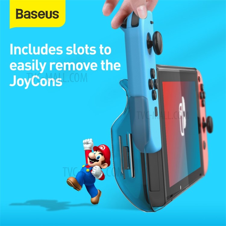 BASEUS GS07 SW Basic Case PC Cover with Joystick Keycaps for Nintendo Switch - Transparent Black-6