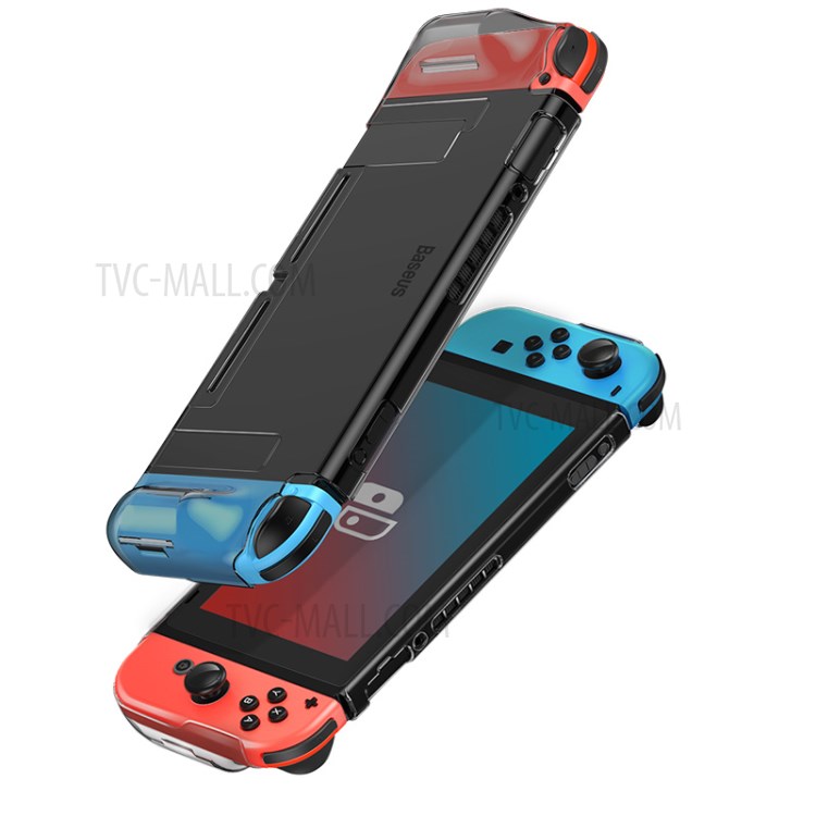 BASEUS GS07 SW Basic Case PC Cover with Joystick Keycaps for Nintendo Switch - Transparent Black-7