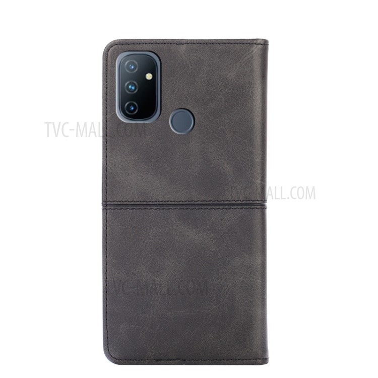 Auto-absorbed Leather Stand Protector Case with Card Slots for OnePlus Nord N100 - Black-2