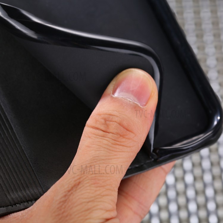 Auto-absorbed Leather Stand Protector Case with Card Slots for OnePlus Nord N100 - Black-5
