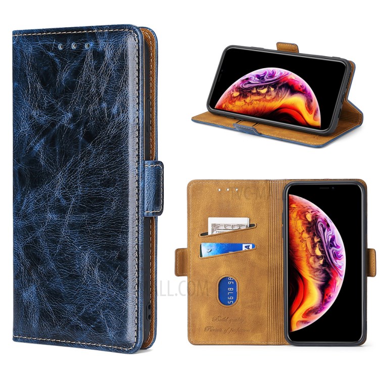 Leather Stand Case for OnePlus Nord N100 Card Holder Cover - Blue-1