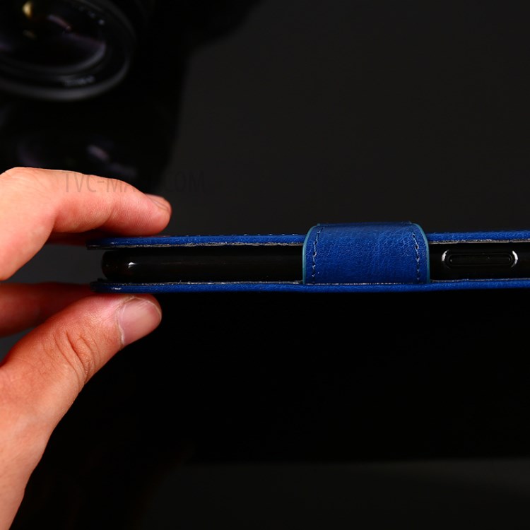 Wallet Stand Case for OnePlus Nord N100 Soft Leather Shell - Dark Blue-6