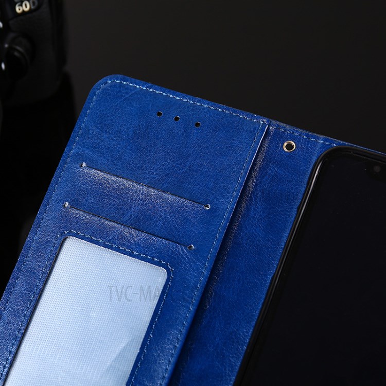 Wallet Stand Case for OnePlus Nord N100 Soft Leather Shell - Dark Blue-7