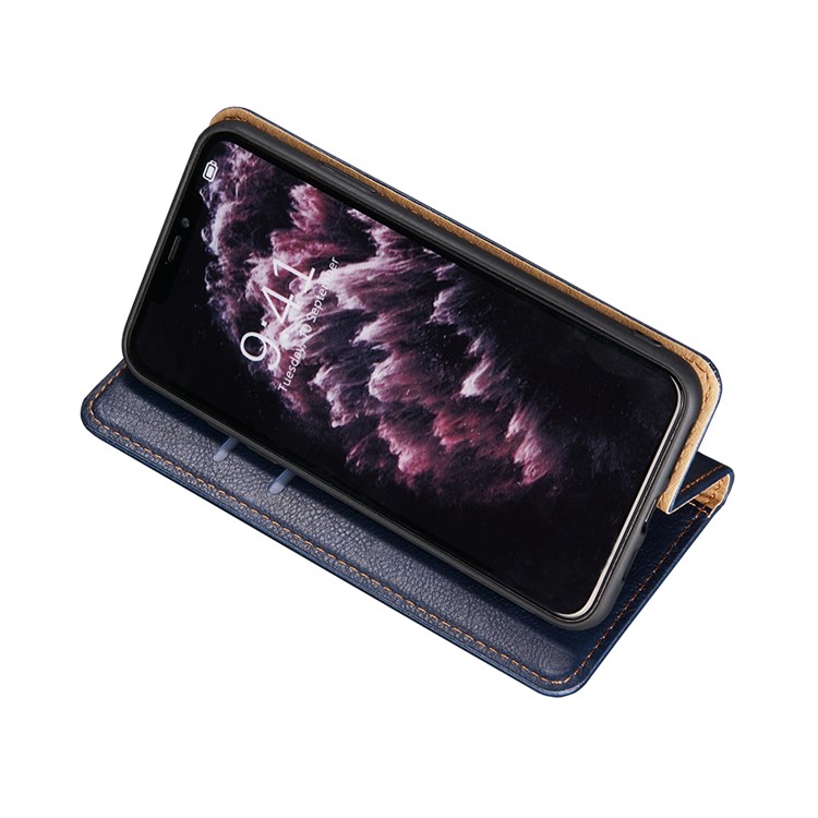 Pure Color Auto-absorbed Leather Stand Shell for OnePlus Nord N100 Protector Case - Black-2