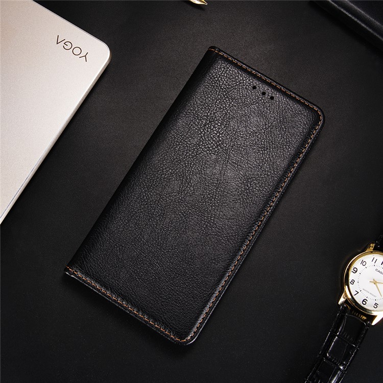 Pure Color Auto-absorbed Leather Stand Shell for OnePlus Nord N100 Protector Case - Black-9