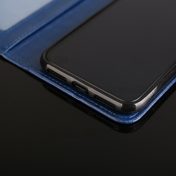 Wallet Stand Case for OnePlus Nord N10 5G Soft Leather Cover - Dark Blue-3