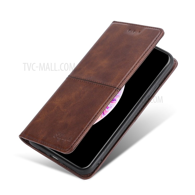 Auto-absorbed Leather Stand Card Slots Shell for OnePlus Nord N10 5G Protector Case - Dark Brown-4