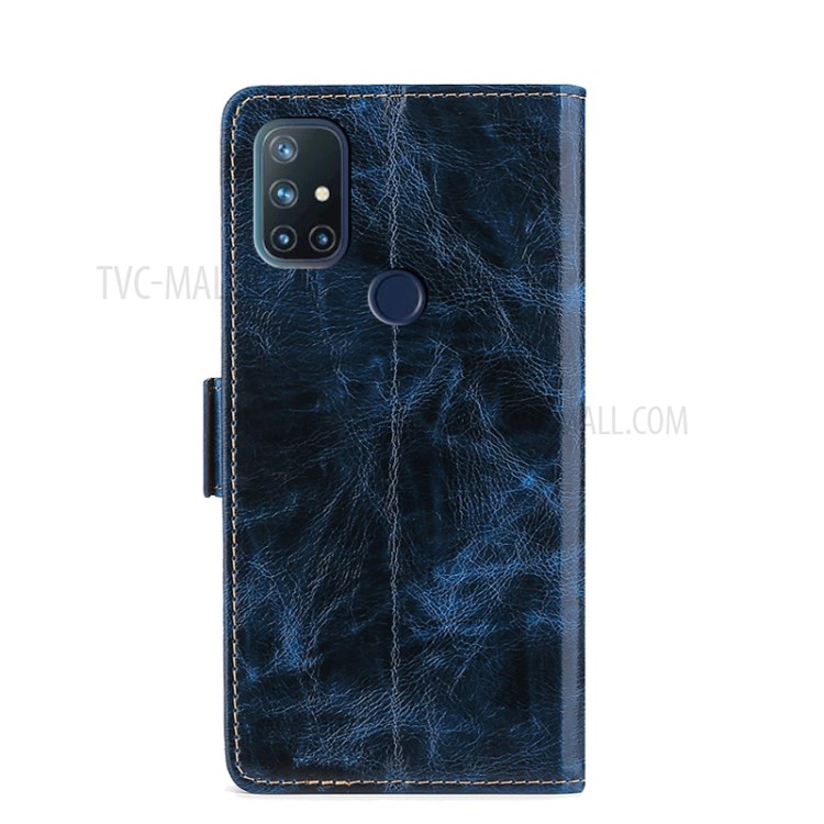 Dual Magnetic Flap PU Leather Card Holder Phone Case for OnePlus Nord N10 5G - Blue-2