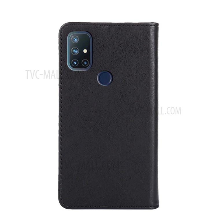 Retro PU Leather Auto-absorbed Wallet Phone Cover for OnePlus Nord N10 5G - Black-3