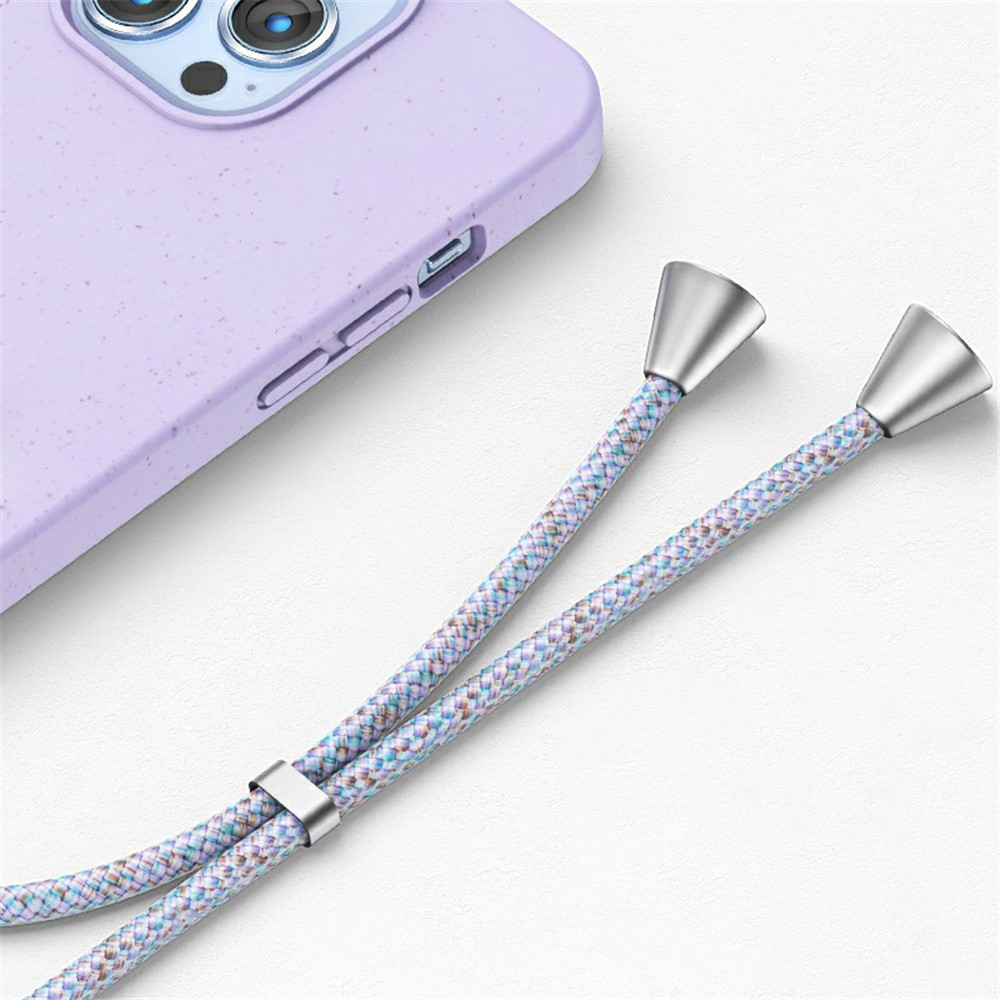 MOMAX ML Anti-drop Full Protective Phone Cover PLA Biodegradable Phone Case with Lanyard for iPhone 13 mini 5.4 inch - Purple-5