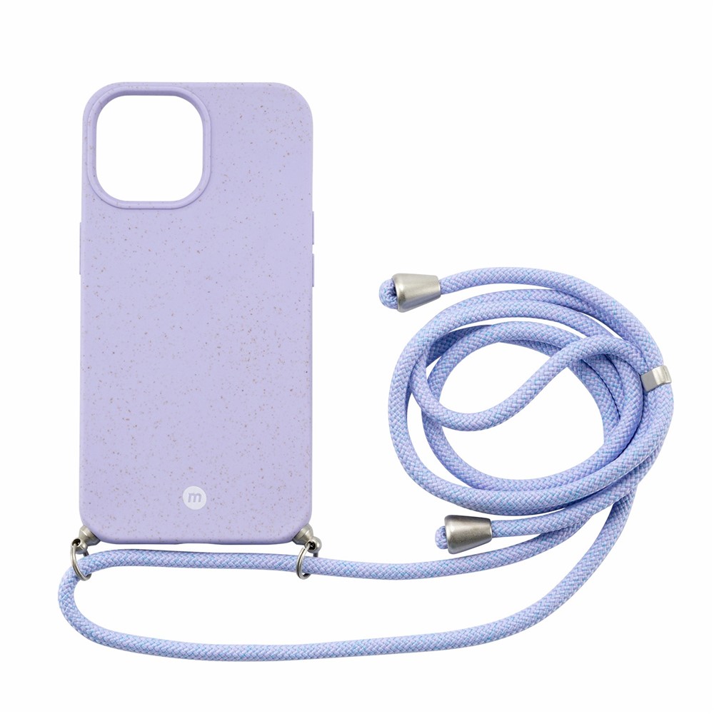 MOMAX ML PLA Biodegradable Phone Case Anti-drop Full Protective Phone Cover with Lanyard for iPhone 13 Pro Max 6.7 inch - Purple-1