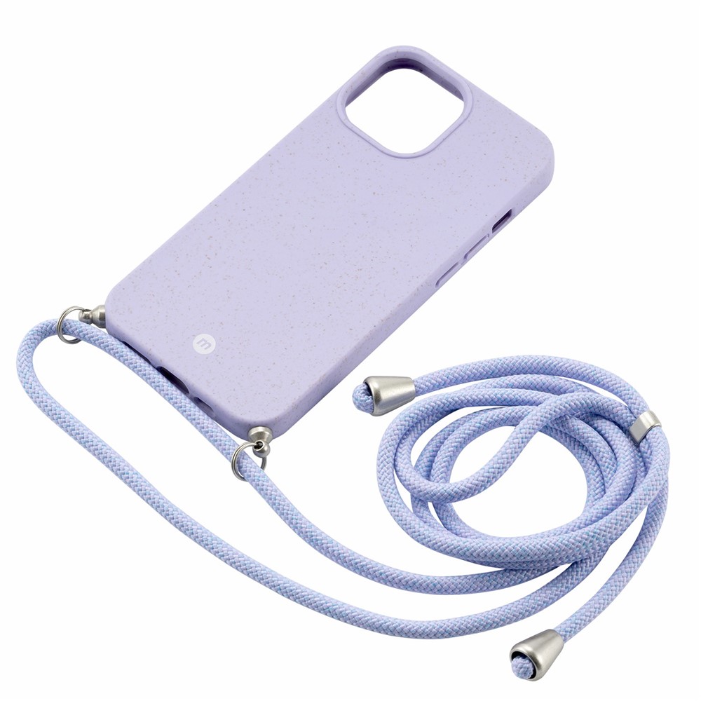 MOMAX ML PLA Biodegradable Phone Case Anti-drop Full Protective Phone Cover with Lanyard for iPhone 13 Pro Max 6.7 inch - Purple-2