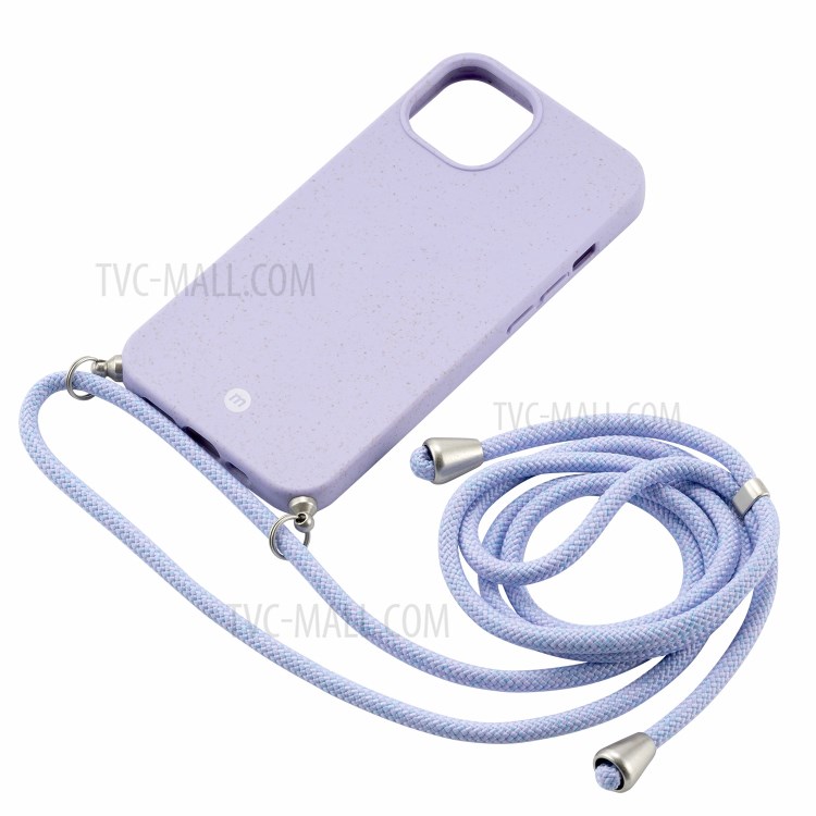 MOMAX ML PLA Biodegradable Phone Case Anti-drop Full Protective Phone Cover with Lanyard for iPhone 13 Pro 6.1 inch - Purple-2