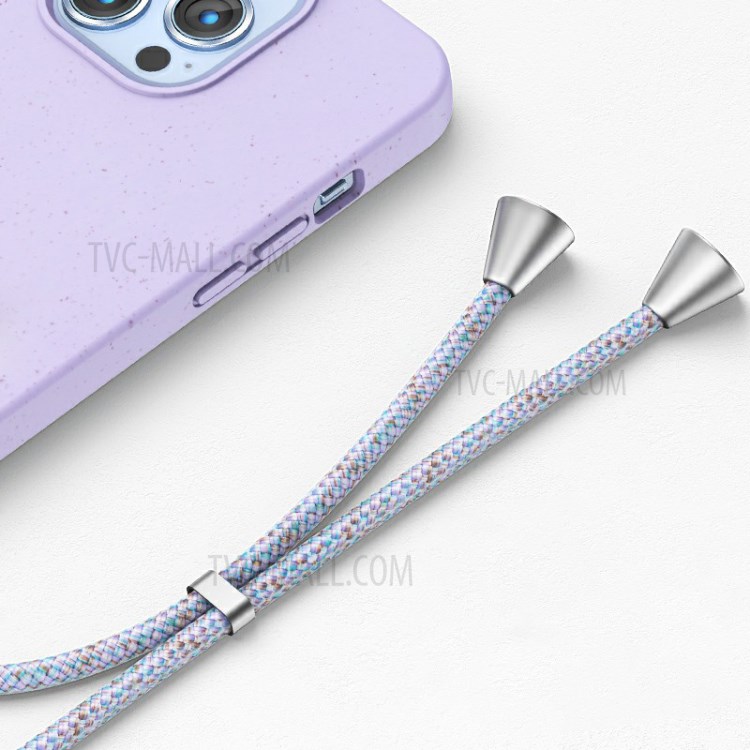 MOMAX ML PLA Biodegradable Phone Case Anti-drop Full Protective Phone Cover with Lanyard for iPhone 13 Pro 6.1 inch - Purple-4
