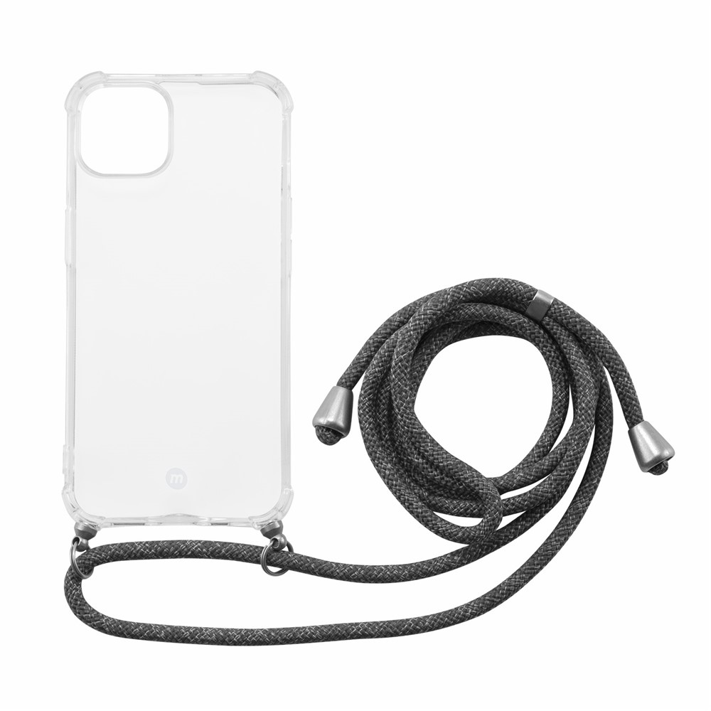 MOMAX ML Anti-drop Full Protective Phone Cover TPU Phone Case with Lanyard for iPhone 13 mini 5.4 inch - Transparent-1