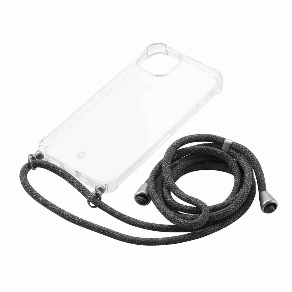 MOMAX ML Anti-drop Full Protective Phone Cover TPU Phone Case with Lanyard for iPhone 13 mini 5.4 inch - Transparent-2