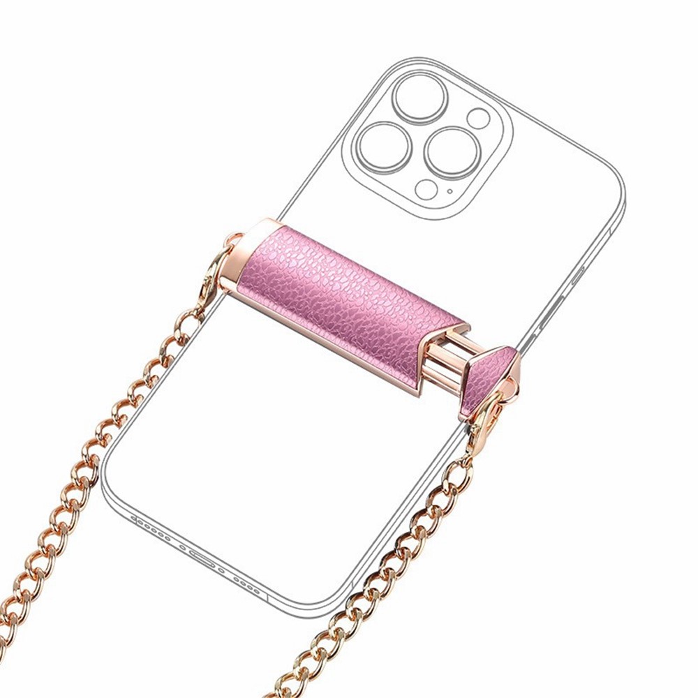 Phone Crossbody Chain Back Clip Universal Smart Phone Detachable Lanyard Neck Strap - Rose Gold / Pink-2