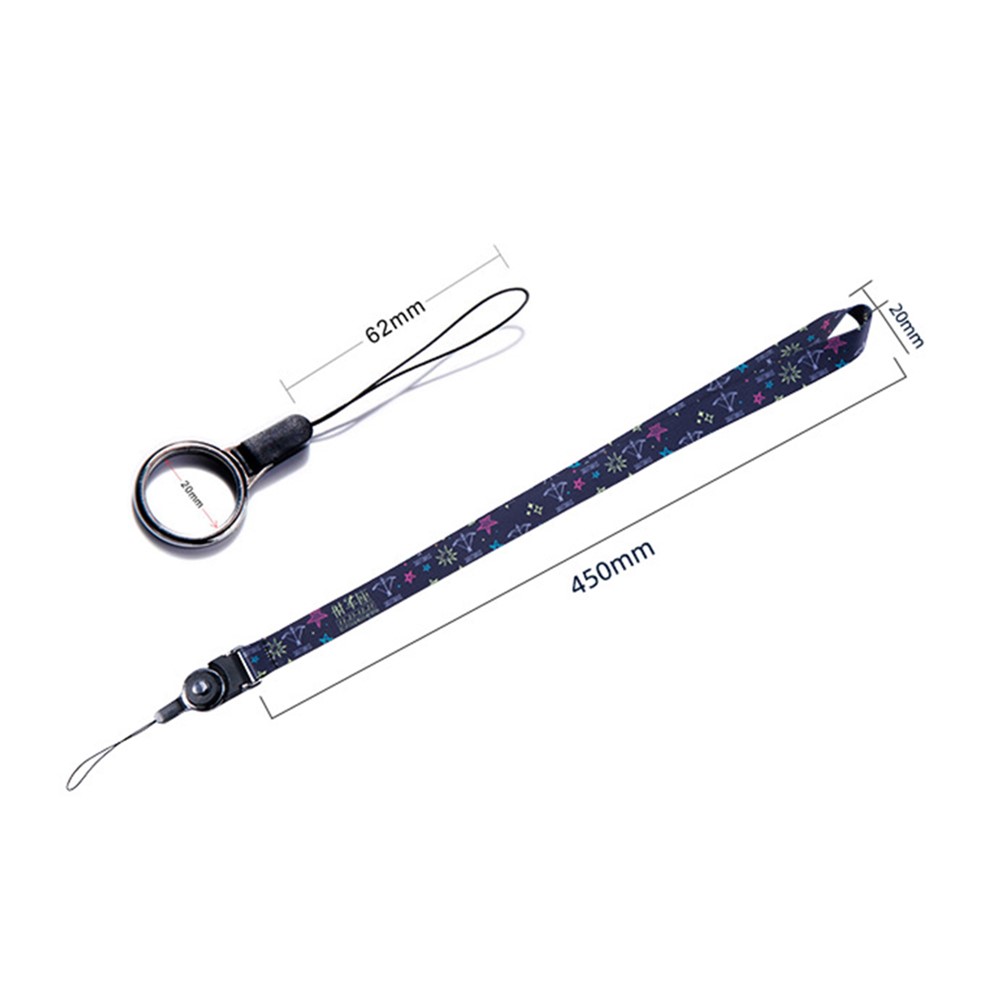 10Pcs / Pack 12 Constellations Cartoon Printed Rotating Buckle Lanyard Detachable Mobile Phone Name Tag Neck Strap - Taurus-10