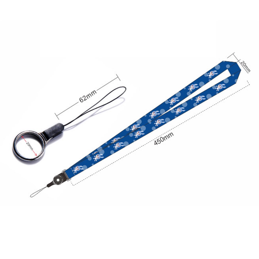 10Pcs / Pack Chinese Zodiac Printed Detachable Finger Ring Rope Rotating Buckle Lanyard Mobile Phone Name Tag Neck Strap - Rabbit-5