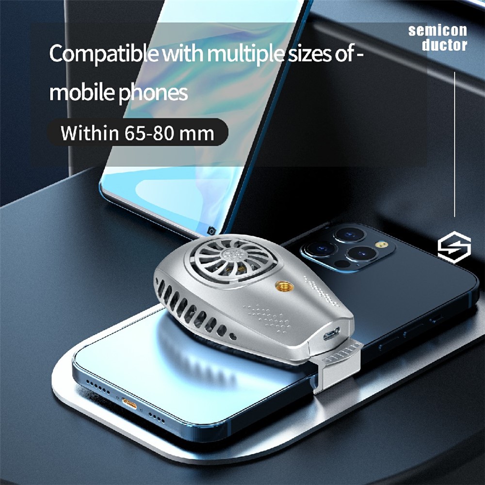 K3 Mobile Phone Game Cooler Snap-on Cooling Fan Holder Stand Radiator for iPhone Xiaomi Samsung - White-6
