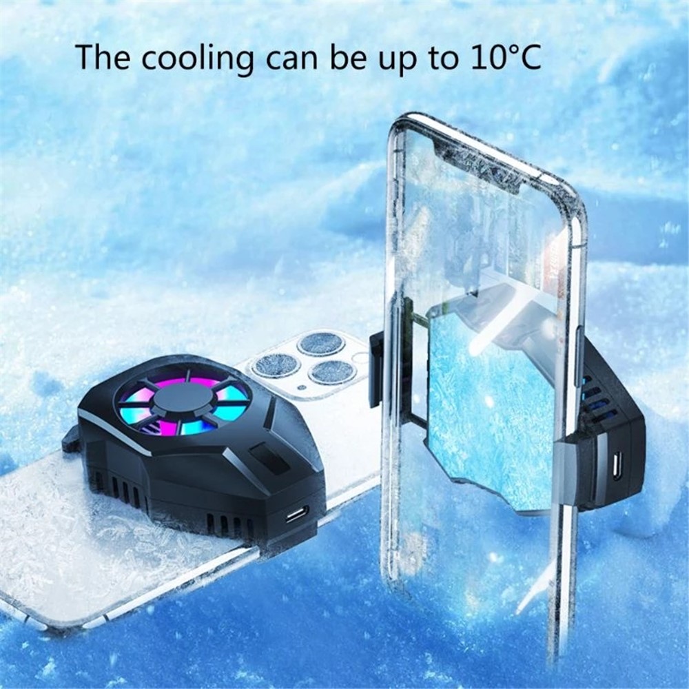 L01 Anti-fall Mobile Phone Cooler Lightweight Portable Smart Phone Radiator with Cooling Fan for Playing Games - Black-2