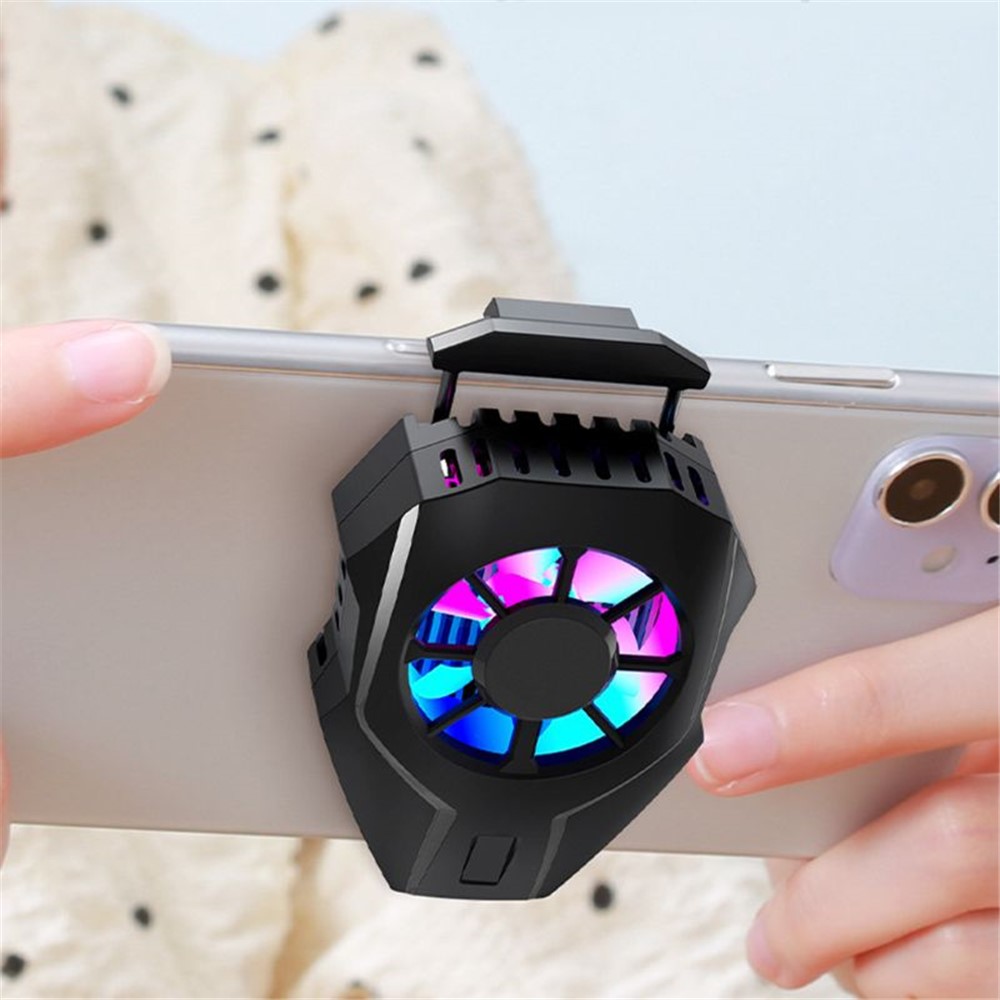 L01 Anti-fall Mobile Phone Cooler Lightweight Portable Smart Phone Radiator with Cooling Fan for Playing Games - Black-8