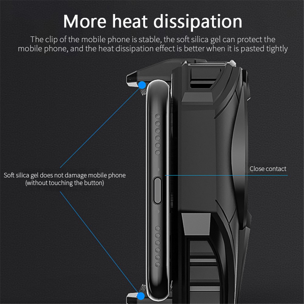 MEMO DL06 Lightweight Cell Phone Radiator Portable Mobile Phone Cooler Cooling Fan for Playing Games Watching Videos - Black-11