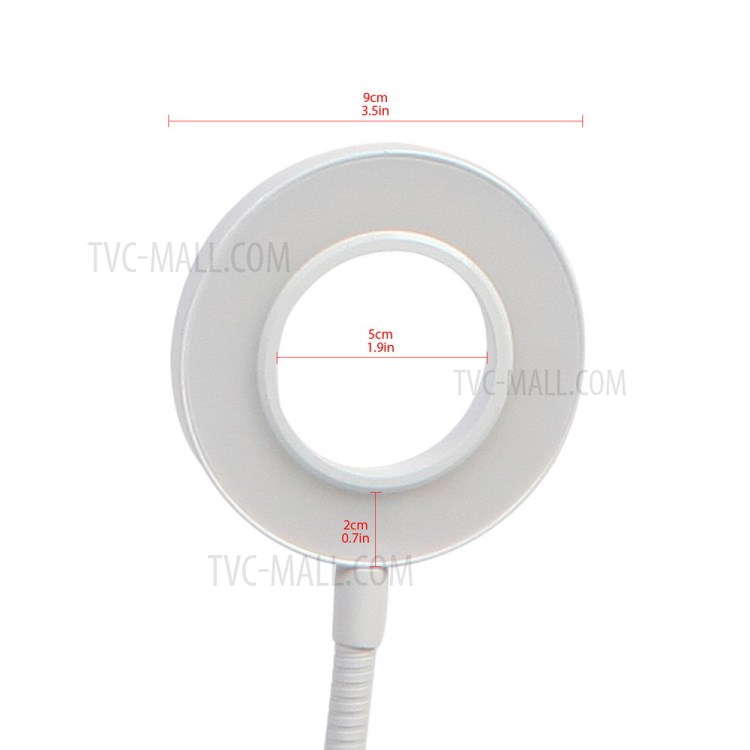 BX-02 Clip Style 12W 24-LED Ring Vlogging Photography Video Light with Flexible Arms and Phone Clamp-10