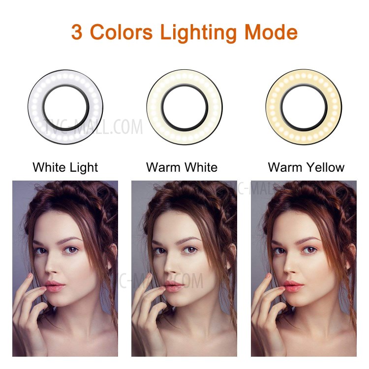 BX-02 Clip Style 12W 24-LED Ring Vlogging Photography Video Light with Flexible Arms and Phone Clamp-7