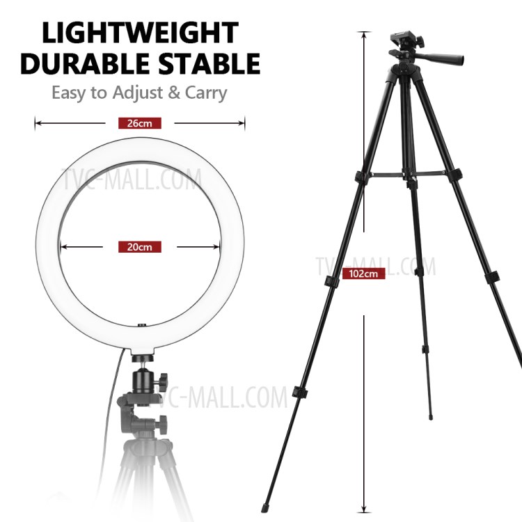 3120-SA 10-inch LED Ring Light Photography Video Live Studio Fill light with Tripod Bracket-6