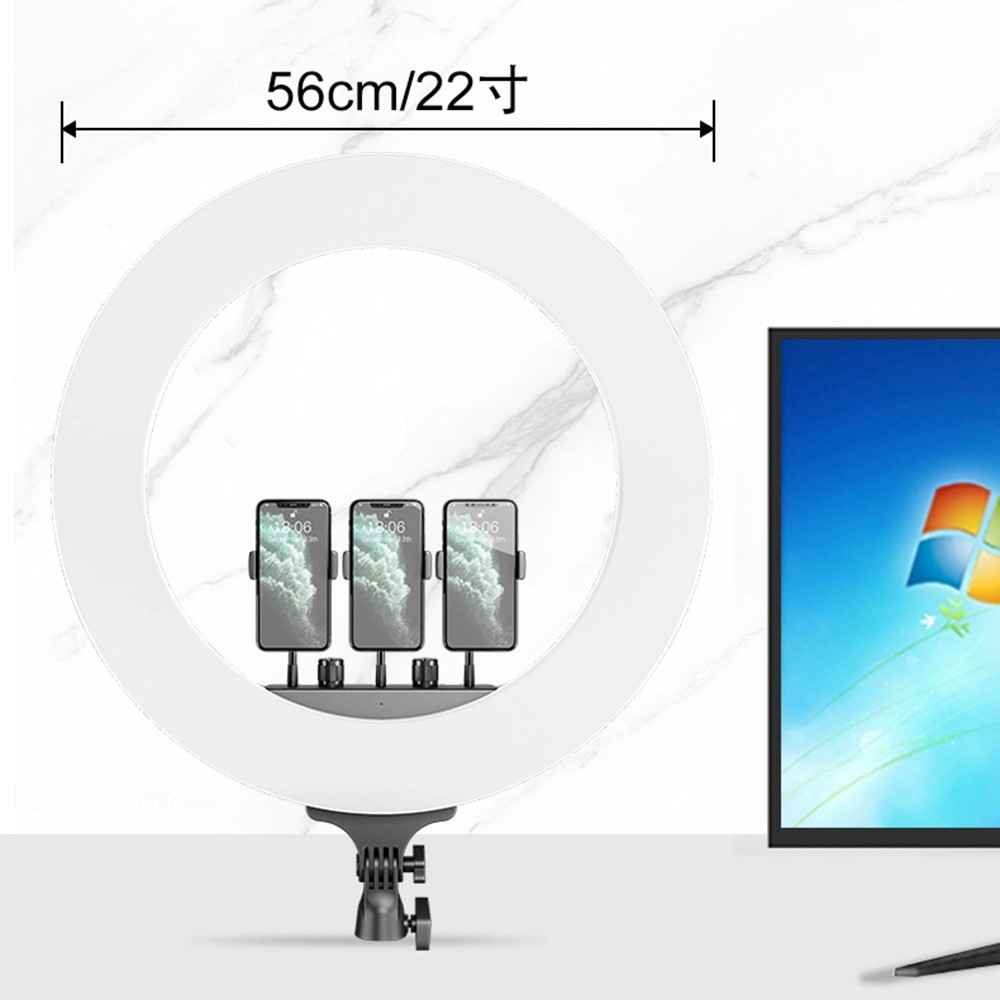 M22S 22inch Dimmable LED Ring Light Kit with Remote Control for Selfie Makeup YouTube Facebook Live - US Plug-2
