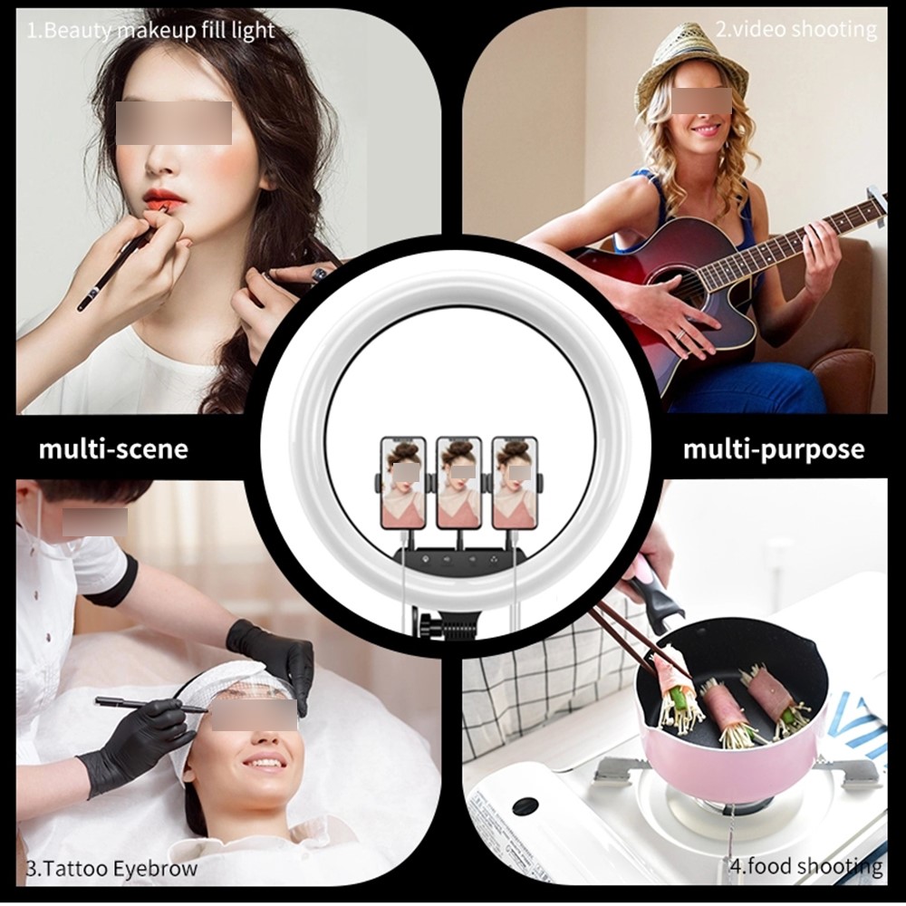 M22S 22inch Dimmable LED Ring Light Kit with Remote Control for Selfie Makeup YouTube Facebook Live - US Plug-8